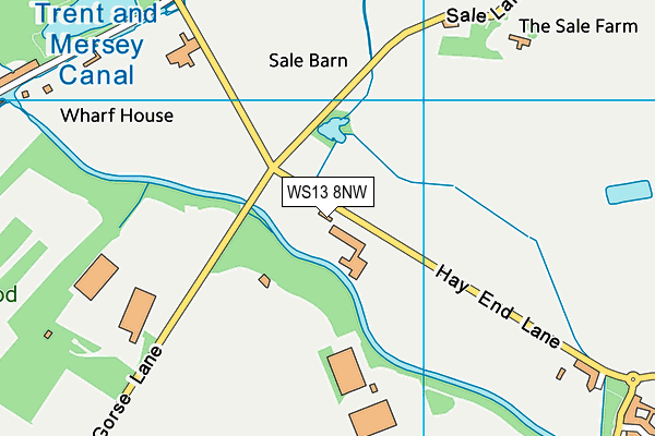WS13 8NW map - OS VectorMap District (Ordnance Survey) WS13 8NW map - OS VectorMap District (Ordnance Survey)
