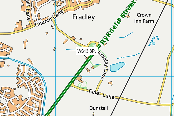 WS13 8PJ map - OS VectorMap District (Ordnance Survey) WS13 8PJ map - OS VectorMap District (Ordnance Survey)