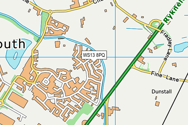 WS13 8PQ map - OS VectorMap District (Ordnance Survey) WS13 8PQ map - OS VectorMap District (Ordnance Survey)