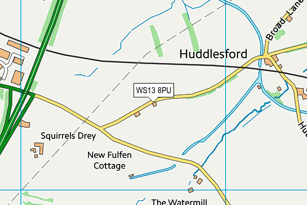 WS13 8PU map - OS VectorMap District (Ordnance Survey) WS13 8PU map - OS VectorMap District (Ordnance Survey)