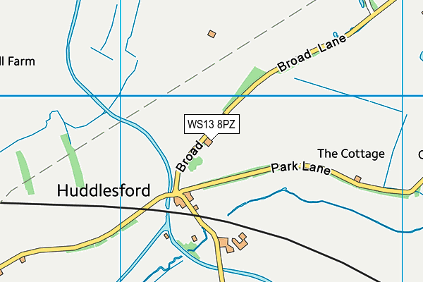 WS13 8PZ map - OS VectorMap District (Ordnance Survey) WS13 8PZ map - OS VectorMap District (Ordnance Survey)