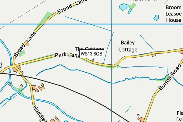 WS13 8QB map - OS VectorMap District (Ordnance Survey) WS13 8QB map - OS VectorMap District (Ordnance Survey)