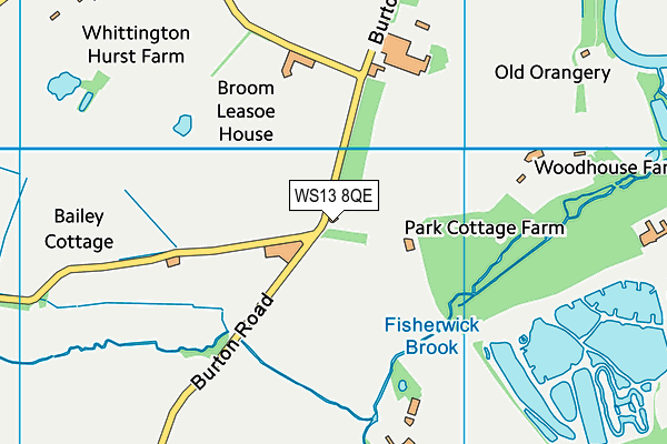 WS13 8QE map - OS VectorMap District (Ordnance Survey) WS13 8QE map - OS VectorMap District (Ordnance Survey)