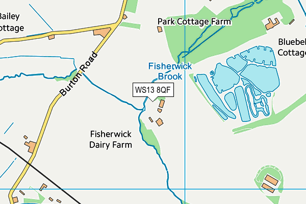 WS13 8QF map - OS VectorMap District (Ordnance Survey) WS13 8QF map - OS VectorMap District (Ordnance Survey)