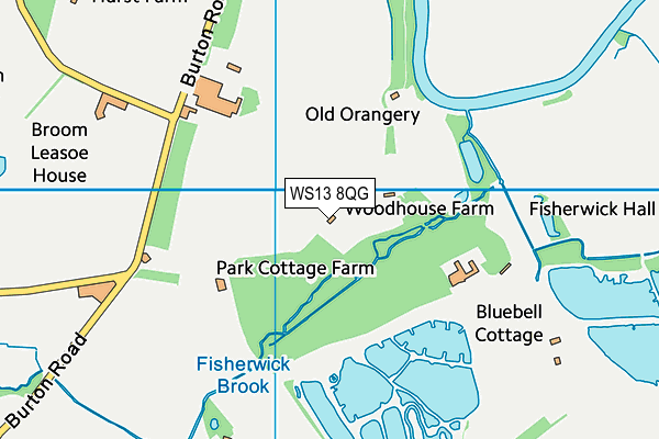WS13 8QG map - OS VectorMap District (Ordnance Survey) WS13 8QG map - OS VectorMap District (Ordnance Survey)