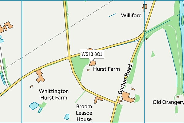WS13 8QJ map - OS VectorMap District (Ordnance Survey) WS13 8QJ map - OS VectorMap District (Ordnance Survey)