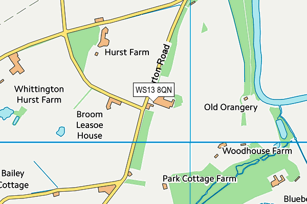WS13 8QN map - OS VectorMap District (Ordnance Survey) WS13 8QN map - OS VectorMap District (Ordnance Survey)