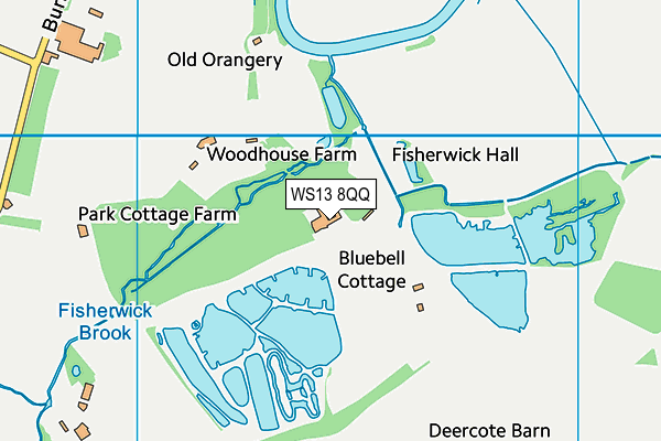 WS13 8QQ map - OS VectorMap District (Ordnance Survey) WS13 8QQ map - OS VectorMap District (Ordnance Survey)