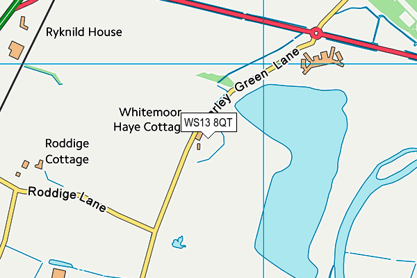 WS13 8QT map - OS VectorMap District (Ordnance Survey) WS13 8QT map - OS VectorMap District (Ordnance Survey)