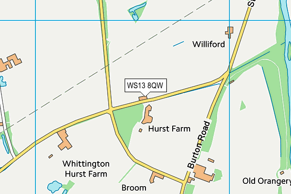 WS13 8QW map - OS VectorMap District (Ordnance Survey) WS13 8QW map - OS VectorMap District (Ordnance Survey)