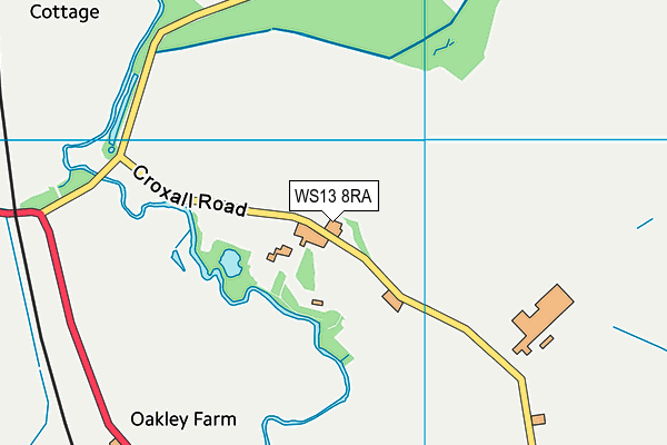 WS13 8RA map - OS VectorMap District (Ordnance Survey) WS13 8RA map - OS VectorMap District (Ordnance Survey)
