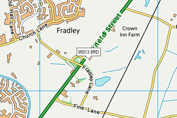 WS13 8RD map - OS VectorMap District (Ordnance Survey) WS13 8RD map - OS VectorMap District (Ordnance Survey)
