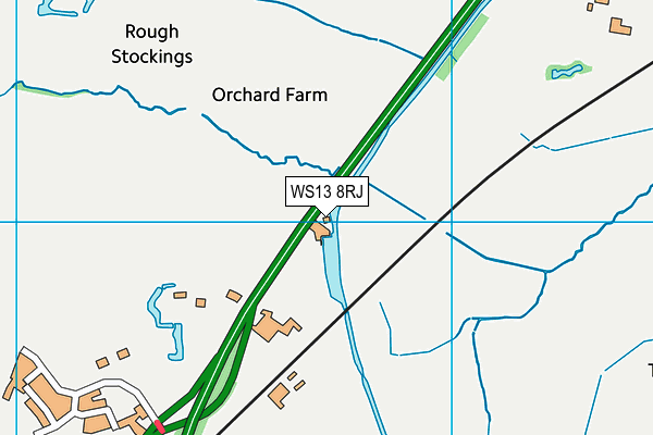 WS13 8RJ map - OS VectorMap District (Ordnance Survey) WS13 8RJ map - OS VectorMap District (Ordnance Survey)