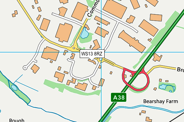 WS13 8RZ map - OS VectorMap District (Ordnance Survey) WS13 8RZ map - OS VectorMap District (Ordnance Survey)