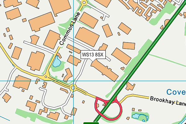WS13 8SX map - OS VectorMap District (Ordnance Survey) WS13 8SX map - OS VectorMap District (Ordnance Survey)