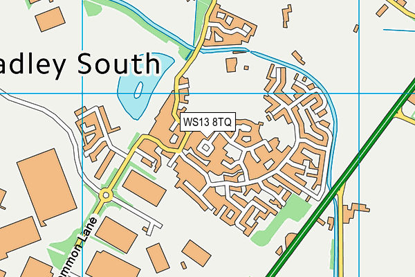 WS13 8TQ map - OS VectorMap District (Ordnance Survey) WS13 8TQ map - OS VectorMap District (Ordnance Survey)