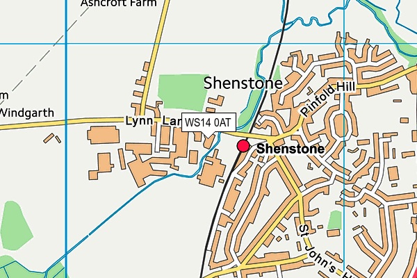 WS14 0AT map - OS VectorMap District (Ordnance Survey) WS14 0AT map - OS VectorMap District (Ordnance Survey)