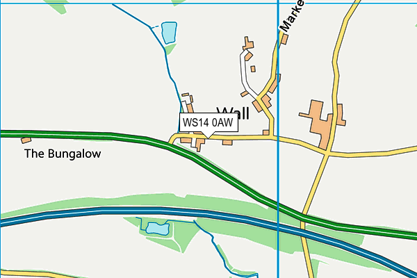 WS14 0AW map - OS VectorMap District (Ordnance Survey)