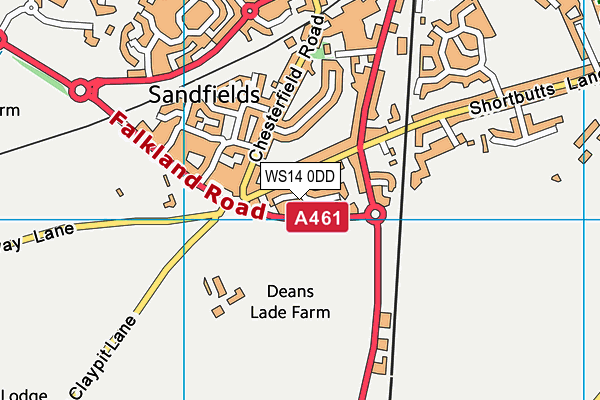 WS14 0DD map - OS VectorMap District (Ordnance Survey) WS14 0DD map - OS VectorMap District (Ordnance Survey)