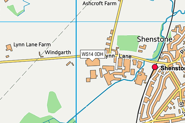 WS14 0DH map - OS VectorMap District (Ordnance Survey) WS14 0DH map - OS VectorMap District (Ordnance Survey)