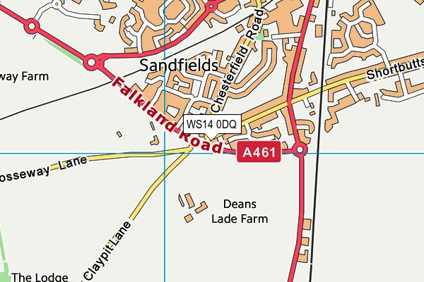 WS14 0DQ map - OS VectorMap District (Ordnance Survey) WS14 0DQ map - OS VectorMap District (Ordnance Survey)