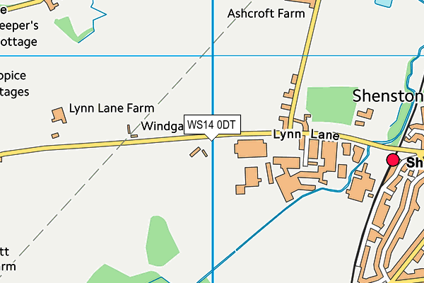 WS14 0DT map - OS VectorMap District (Ordnance Survey)