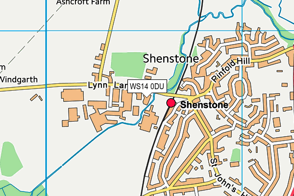 WS14 0DU map - OS VectorMap District (Ordnance Survey) WS14 0DU map - OS VectorMap District (Ordnance Survey)