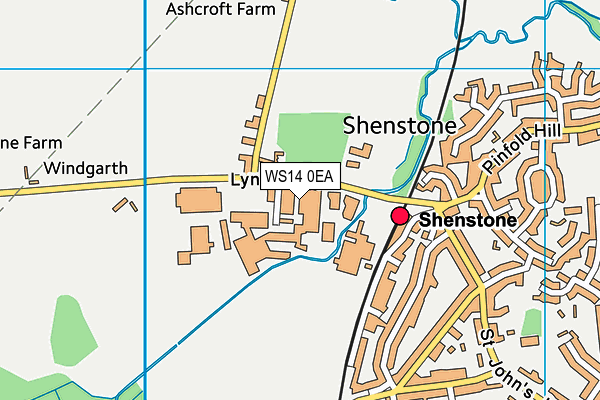 WS14 0EA map - OS VectorMap District (Ordnance Survey) WS14 0EA map - OS VectorMap District (Ordnance Survey)