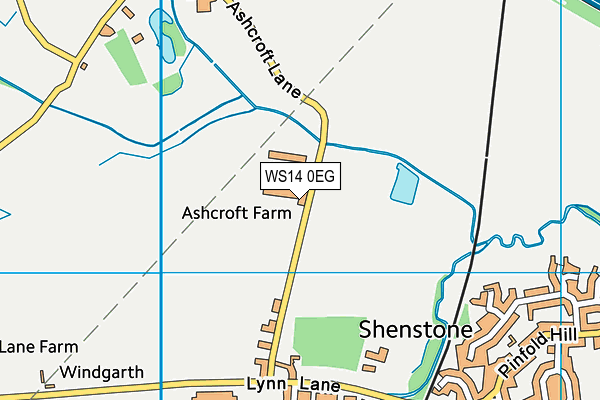 WS14 0EG map - OS VectorMap District (Ordnance Survey) WS14 0EG map - OS VectorMap District (Ordnance Survey)