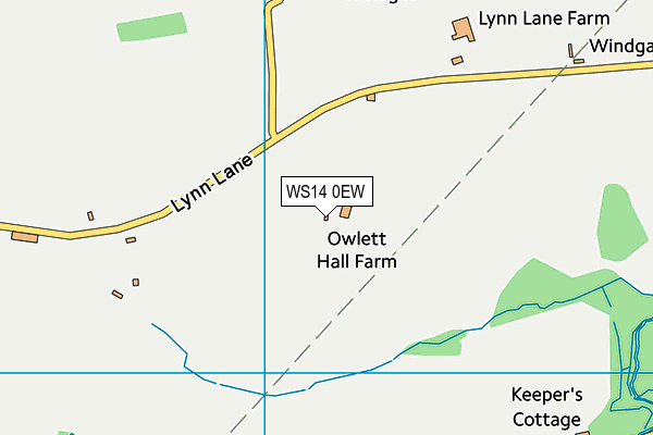 WS14 0EW map - OS VectorMap District (Ordnance Survey) WS14 0EW map - OS VectorMap District (Ordnance Survey)