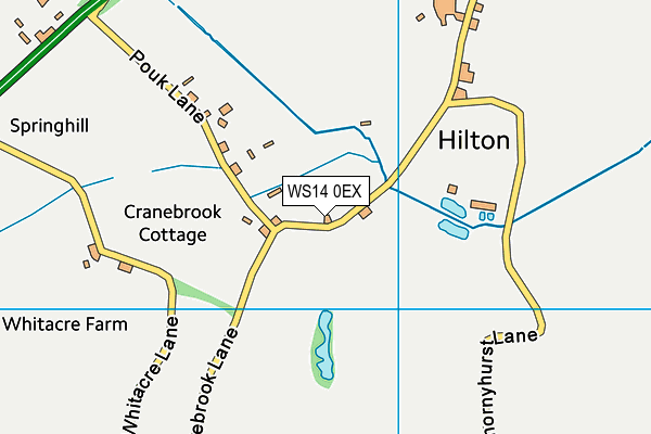 WS14 0EX map - OS VectorMap District (Ordnance Survey) WS14 0EX map - OS VectorMap District (Ordnance Survey)