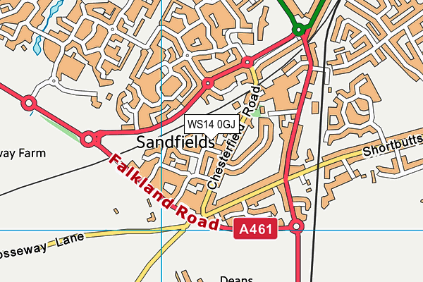 WS14 0GJ map - OS VectorMap District (Ordnance Survey) WS14 0GJ map - OS VectorMap District (Ordnance Survey)