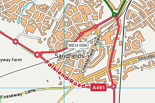WS14 0GN map - OS VectorMap District (Ordnance Survey) WS14 0GN map - OS VectorMap District (Ordnance Survey)