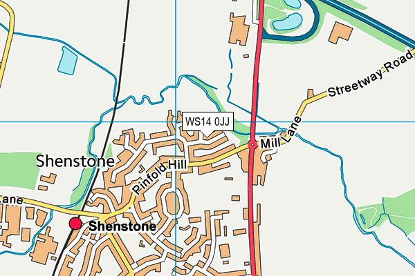 WS14 0JJ map - OS VectorMap District (Ordnance Survey)