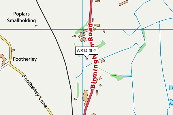 WS14 0LG map - OS VectorMap District (Ordnance Survey) WS14 0LG map - OS VectorMap District (Ordnance Survey)