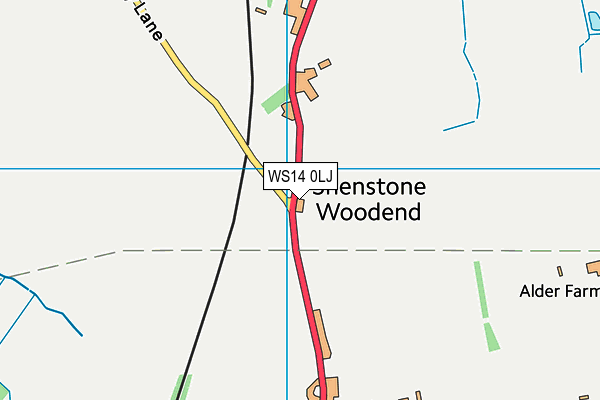 WS14 0LJ map - OS VectorMap District (Ordnance Survey) WS14 0LJ map - OS VectorMap District (Ordnance Survey)