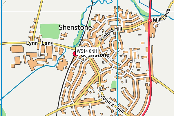 WS14 0NH map - OS VectorMap District (Ordnance Survey) WS14 0NH map - OS VectorMap District (Ordnance Survey)