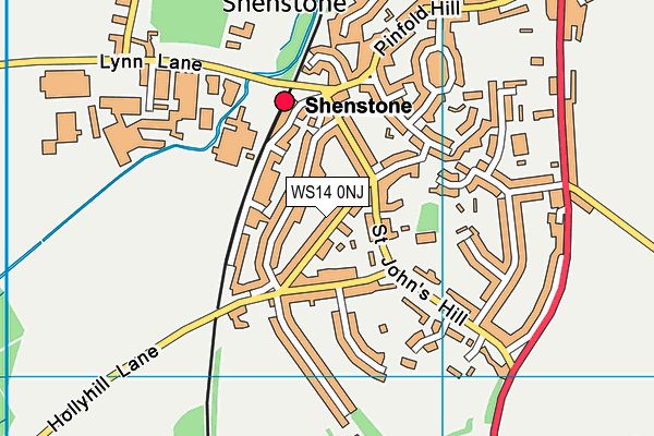 WS14 0NJ map - OS VectorMap District (Ordnance Survey) WS14 0NJ map - OS VectorMap District (Ordnance Survey)