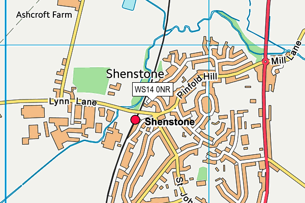 WS14 0NR map - OS VectorMap District (Ordnance Survey) WS14 0NR map - OS VectorMap District (Ordnance Survey)