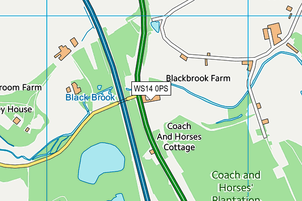 WS14 0PS map - OS VectorMap District (Ordnance Survey) WS14 0PS map - OS VectorMap District (Ordnance Survey)