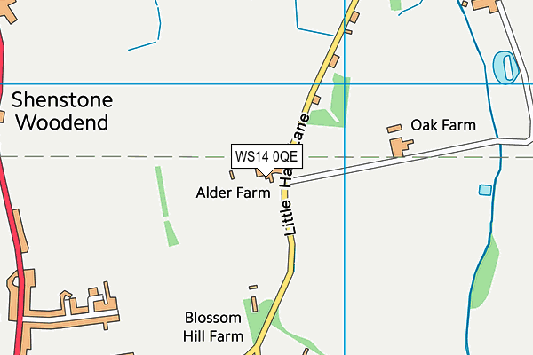 WS14 0QE map - OS VectorMap District (Ordnance Survey) WS14 0QE map - OS VectorMap District (Ordnance Survey)