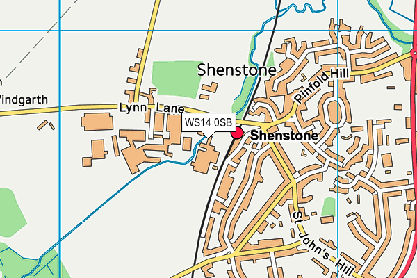 WS14 0SB map - OS VectorMap District (Ordnance Survey) WS14 0SB map - OS VectorMap District (Ordnance Survey)