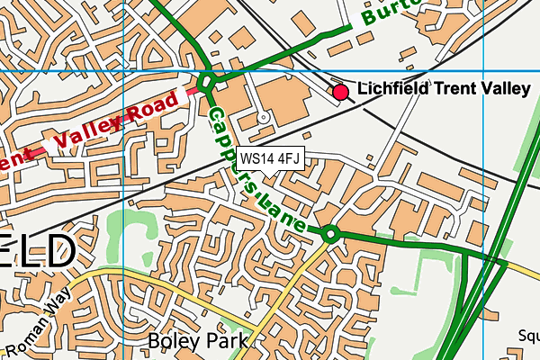 WS14 4FJ map - OS VectorMap District (Ordnance Survey) WS14 4FJ map - OS VectorMap District (Ordnance Survey)