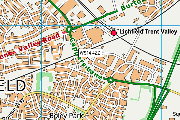 WS14 4ZZ map - OS VectorMap District (Ordnance Survey) WS14 4ZZ map - OS VectorMap District (Ordnance Survey)