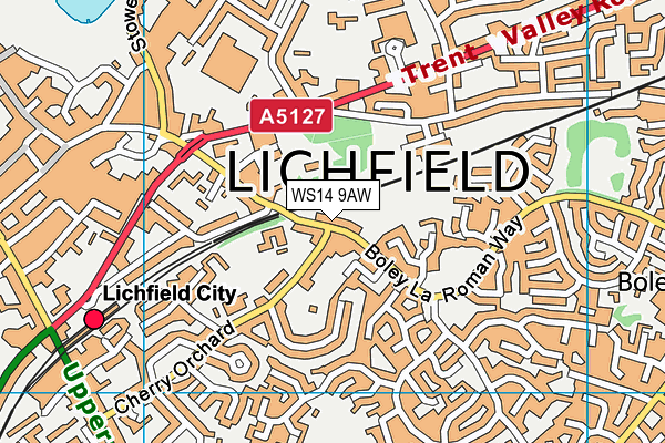 WS14 9AW map - OS VectorMap District (Ordnance Survey) WS14 9AW map - OS VectorMap District (Ordnance Survey)