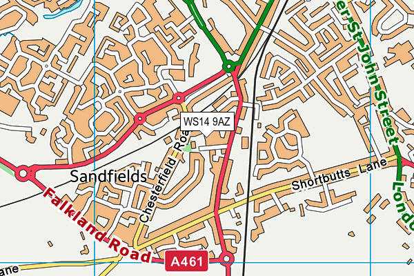 WS14 9AZ map - OS VectorMap District (Ordnance Survey) WS14 9AZ map - OS VectorMap District (Ordnance Survey)