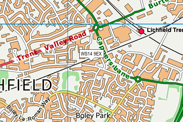 WS14 9EX map - OS VectorMap District (Ordnance Survey) WS14 9EX map - OS VectorMap District (Ordnance Survey)