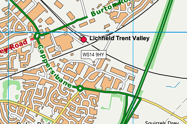 WS14 9HY map - OS VectorMap District (Ordnance Survey) WS14 9HY map - OS VectorMap District (Ordnance Survey)