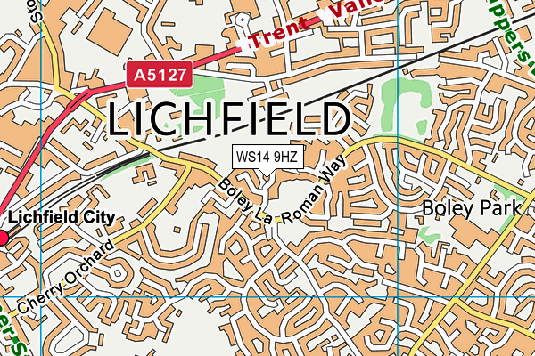 WS14 9HZ map - OS VectorMap District (Ordnance Survey) WS14 9HZ map - OS VectorMap District (Ordnance Survey)