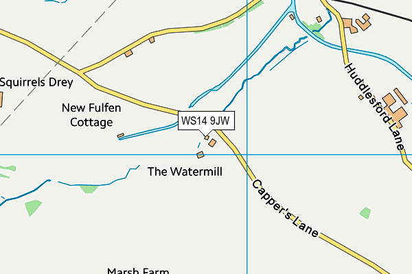 WS14 9JW map - OS VectorMap District (Ordnance Survey) WS14 9JW map - OS VectorMap District (Ordnance Survey)